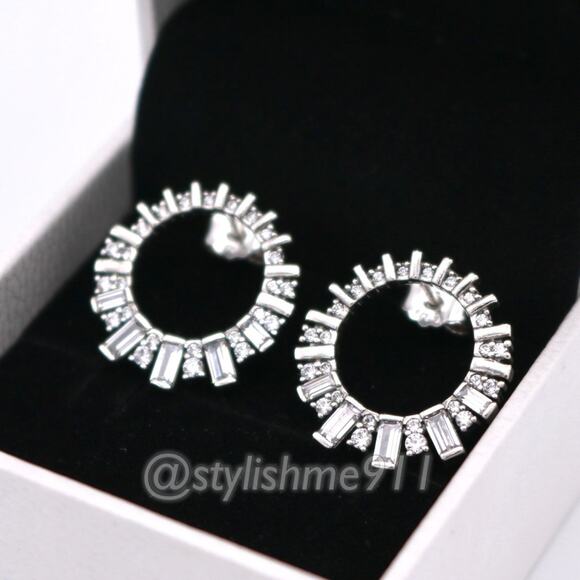Pandora Jewelry - Authentic Pandora Glacial Beauty Earrings - 297545CZ